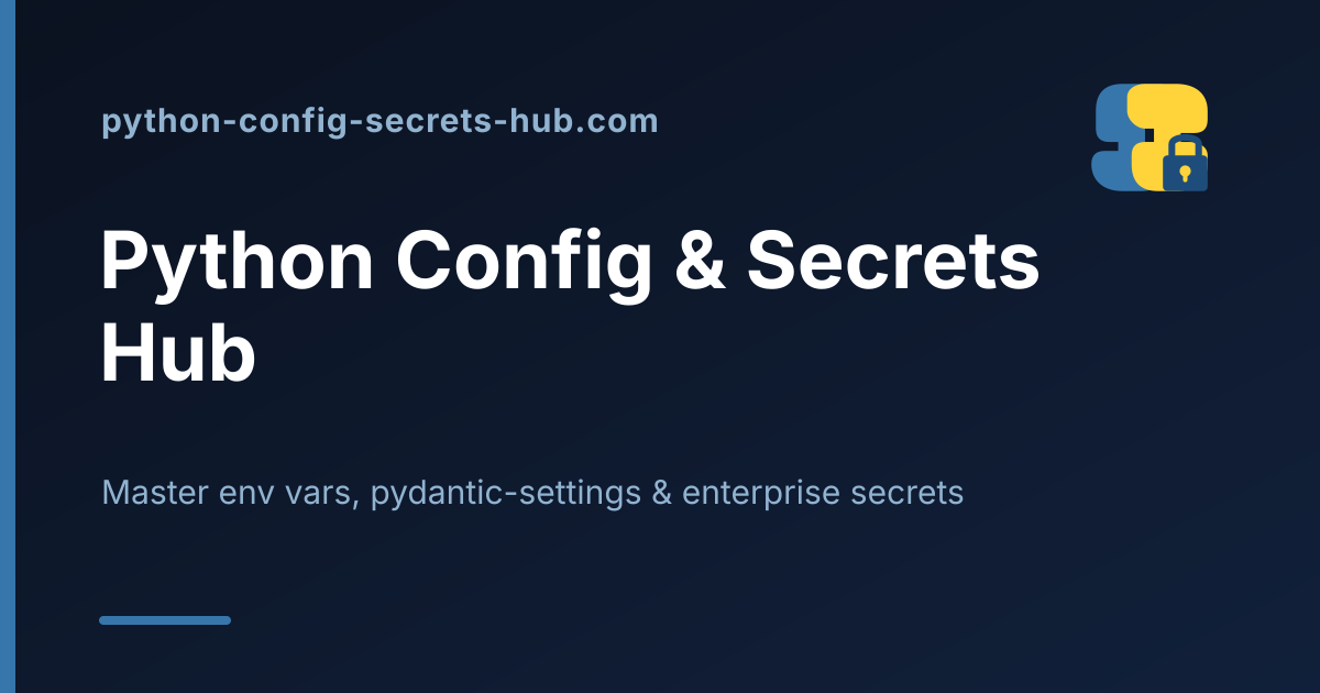 Config Patterns & File Formats | Python Config & Secrets Hub